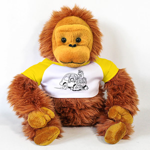 Boneka Orang Utan Crash Car Cop Accident Vehicle Automoble