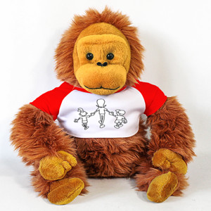 Boneka Orang Utan Mum Kids Walk Away Backs