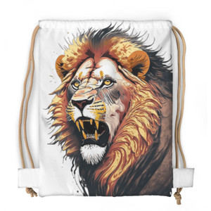 Tas Serut Fullprint Lion face - Singa alam liar 14