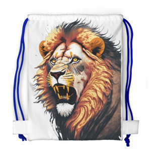 Tas Serut Fullprint Lion face - Singa alam liar 8