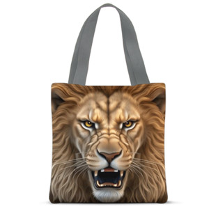 Tas Tote Fullprint Lion face - Singa alam liar 4