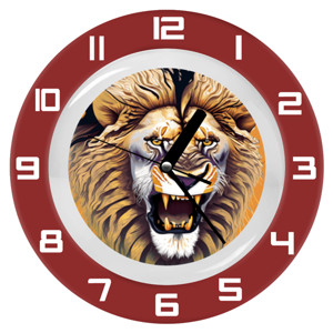 Jam Dinding Lion face - Singa alam liar 13