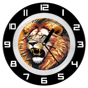 Jam Dinding Lion face - Singa alam liar 14