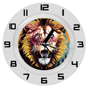 Jam Dinding Lion face - Singa alam liar 9