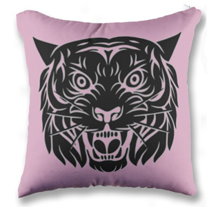 Bantal Wajah harimau marah hitam