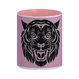 Mug Wajah harimau marah hitam