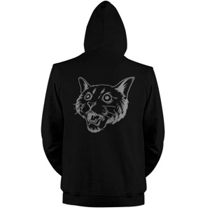 Jaket Hoodie kepala kucing marah putih