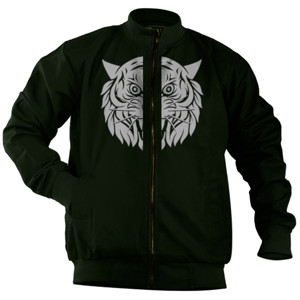 Jaket Bomber harimau marah putih