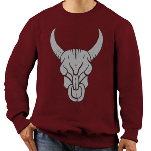 Jaket Sweater Banteng tato yang digambar tangan putih