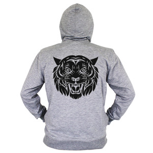 Hoodie Zipper Wajah harimau marah hitam