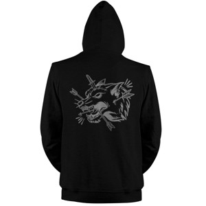 Jaket Hoodie serigala ilustrasi berbahaya putih