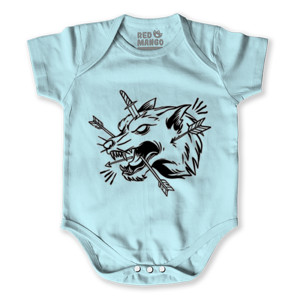 Baby Jumper serigala ilustrasi berbahaya hitam