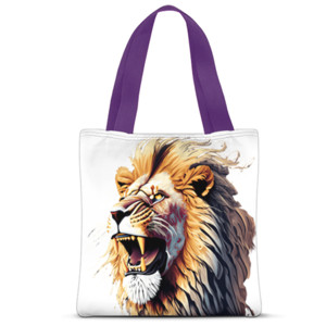 Tas Tote Fullprint Lion face - Singa alam liar 12