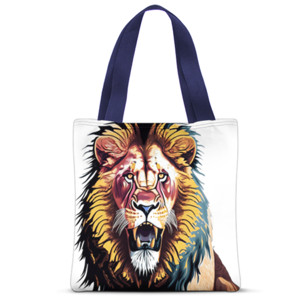 Tas Tote Fullprint Lion face - Singa alam liar 9