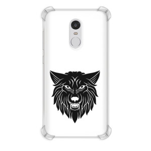 Casing HP ilustrasi kepala serigala putih