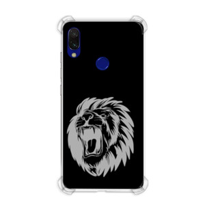 Casing HP kepala singa ilustrasi putih